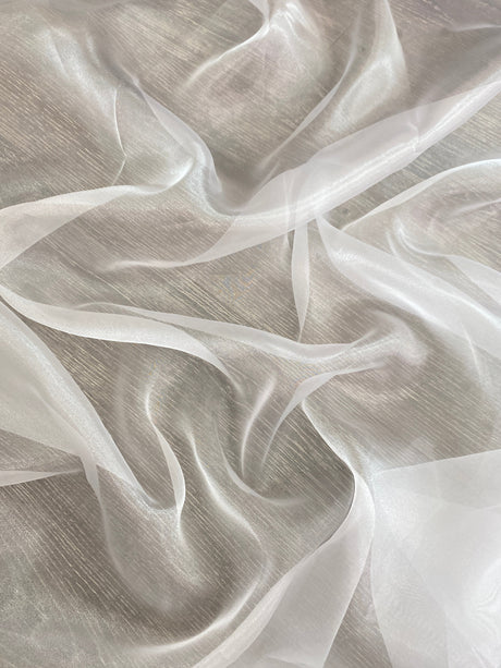 Shimmering White Crystal Organza