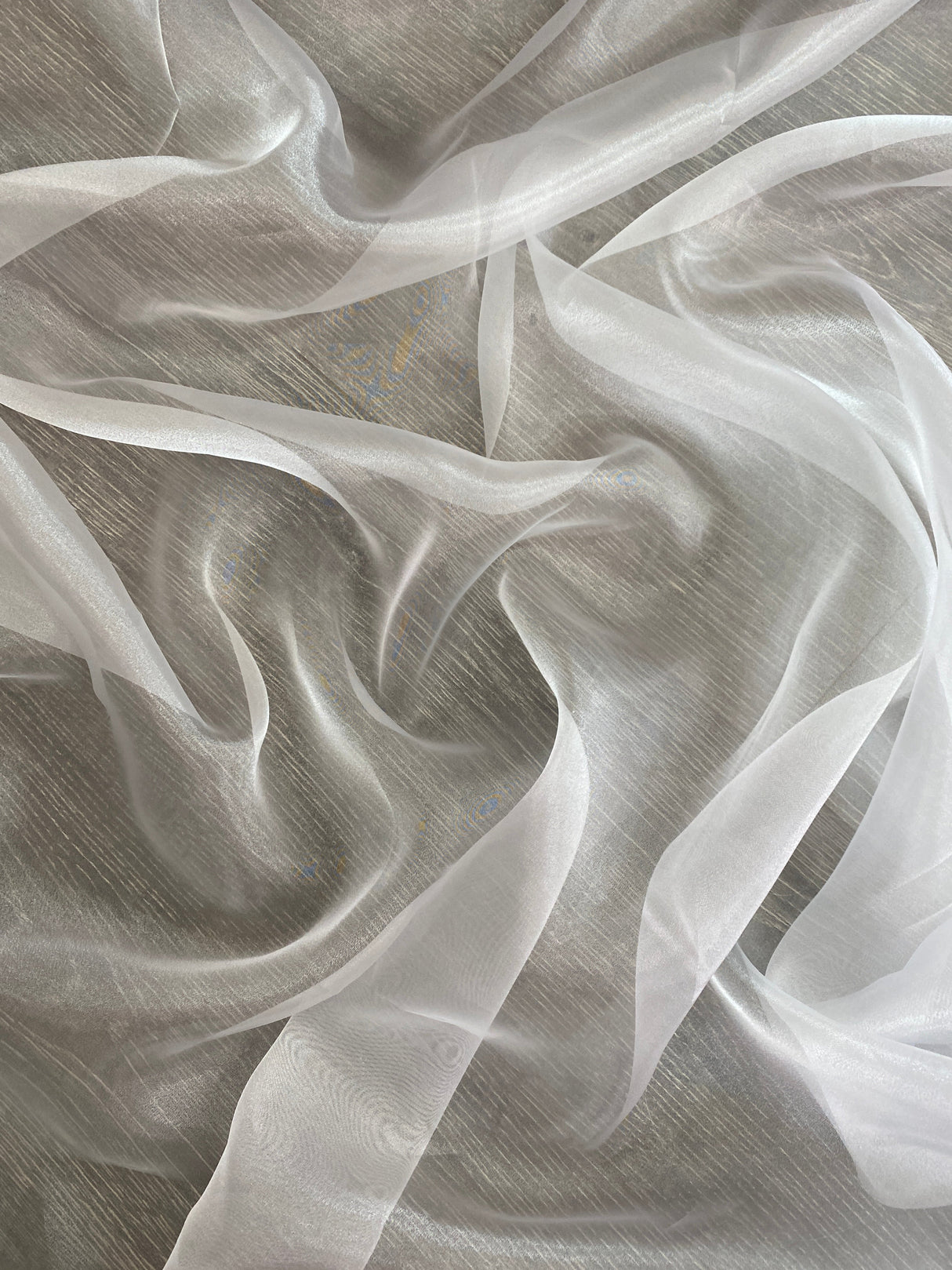 Shimmering White Crystal Organza