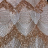 Flamingo Fringe Embroidered Stretch Sequin Fabric - Nylon Spandex Mesh Fabric, Fringe Embroidered Sequin, 60" Width, 12" Pattern Repeat (1 Yard)