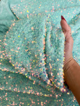 Mint Sequin on Velvet