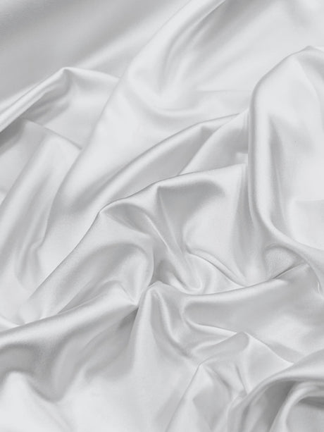 White Stretch Crepe Back Satin