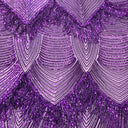 Stretch Sequin Fabric Flamingo Fringe Embroidered