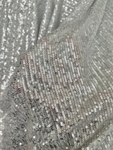 Stretch Sequin on White Mesh