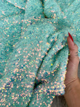 Mint Sequin on Velvet