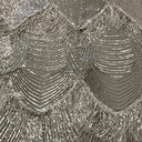 Stretch Sequin Fabric Flamingo Fringe Embroidered