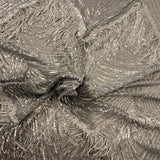 Flamingo Fringe Embroidered Stretch Sequin Fabric - Nylon Spandex Mesh Fabric, Fringe Embroidered Sequin, 60" Width, 12" Pattern Repeat (1 Yard)