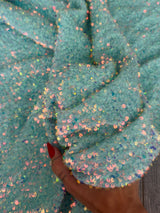 Mint Sequin on Velvet