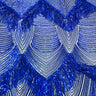 Flamingo Fringe Embroidered Stretch Sequin Fabric - Nylon Spandex Mesh Fabric, Fringe Embroidered Sequin, 60" Width, 12" Pattern Repeat (1 Yard)