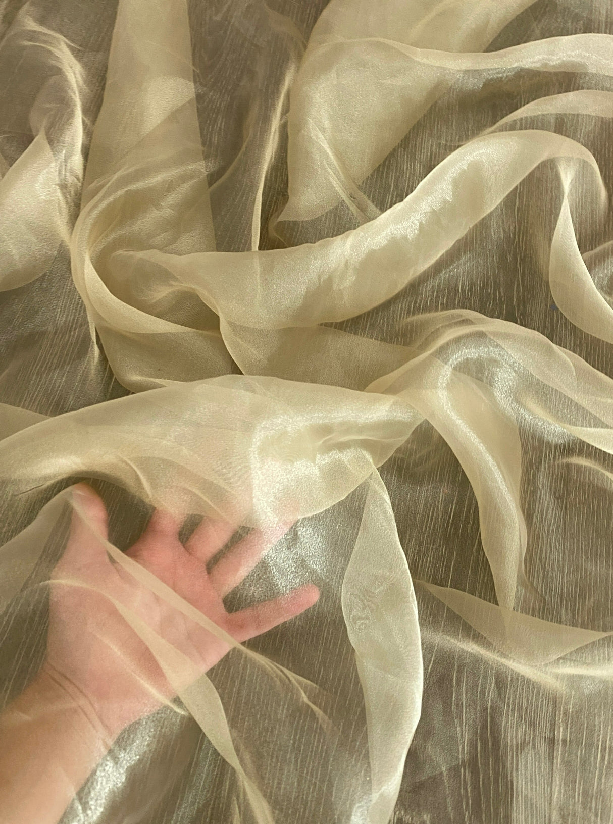 Gold Champagne Crystal Organza