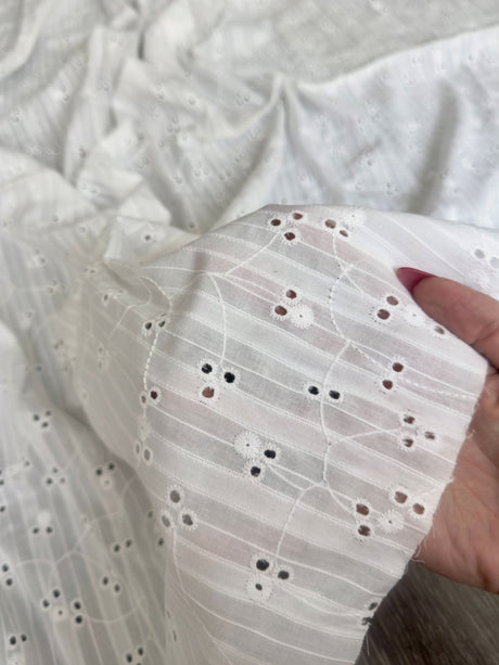 Embroidered Floral Cotton Eyelet