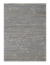 Patchwork PCH222 Hairon Leather Fabric - Cream & Black Geometric Striped Patchwork With Gold Accents, Black/White, 100% Hairon Leather With Felt Backing, Made In India (5' X 7')