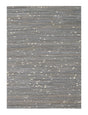 Patchwork PCH222 Hairon Leather Fabric - Cream & Black Geometric Striped Patchwork With Gold Accents, Black/White, 100% Hairon Leather With Felt Backing, Made In India (5' X 7')
