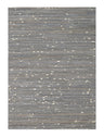 Patchwork PCH222 Hairon Leather Fabric - Cream & Black Geometric Striped Patchwork With Gold Accents, Black/White, 100% Hairon Leather With Felt Backing, Made In India (5' X 7')