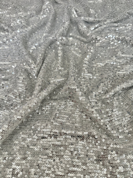 Stretch Sequin on White Mesh