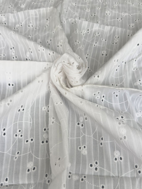 Embroidered Floral Cotton Eyelet