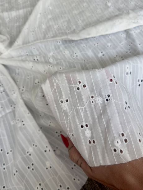 Embroidered Floral Cotton Eyelet