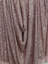 Stretch Sequins on Mesh Mauve