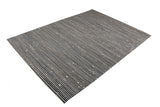 Patchwork PCH222 Hairon Leather Fabric - Cream & Black Geometric Striped Patchwork With Gold Accents, Black/White, 100% Hairon Leather With Felt Backing, Made In India (5' X 7')