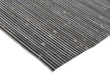Patchwork PCH222 Hairon Leather Fabric - Cream & Black Geometric Striped Patchwork With Gold Accents, Black/White, 100% Hairon Leather With Felt Backing, Made In India (5' X 7')