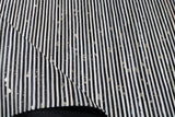 Patchwork PCH222 Hairon Leather Fabric - Cream & Black Geometric Striped Patchwork With Gold Accents, Black/White, 100% Hairon Leather With Felt Backing, Made In India (5' X 7')