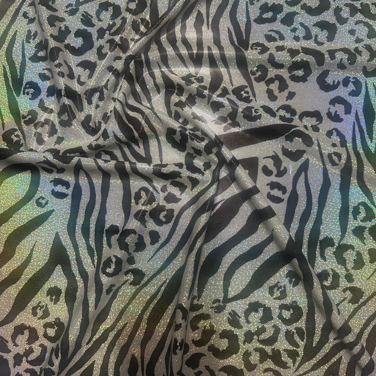 Hologram Animal Print Stretch Tricot Fabric