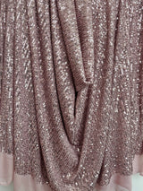 Stretch Sequins on Mesh Mauve