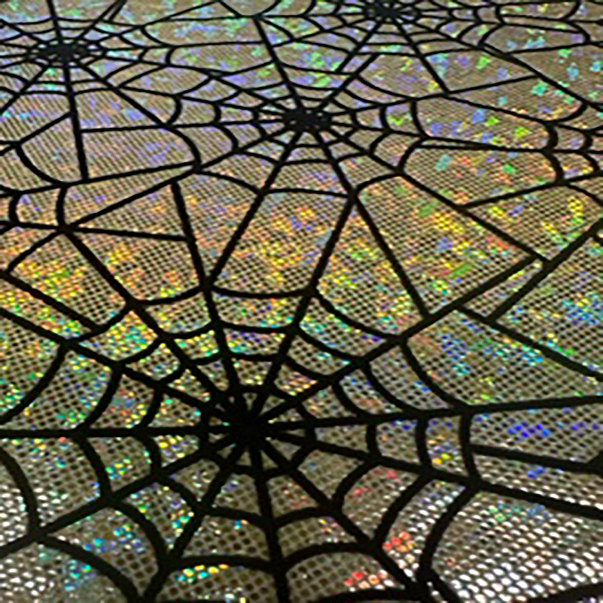 Nylon Spandex Spider Web Flocking Hologram Fabric