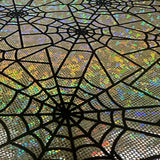 Nylon Spandex Spider Web Flocking Hologram Fabric