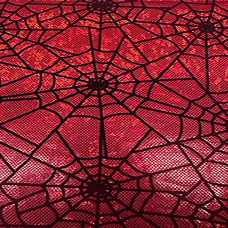 Nylon Spandex Spider Web Flocking Hologram Fabric