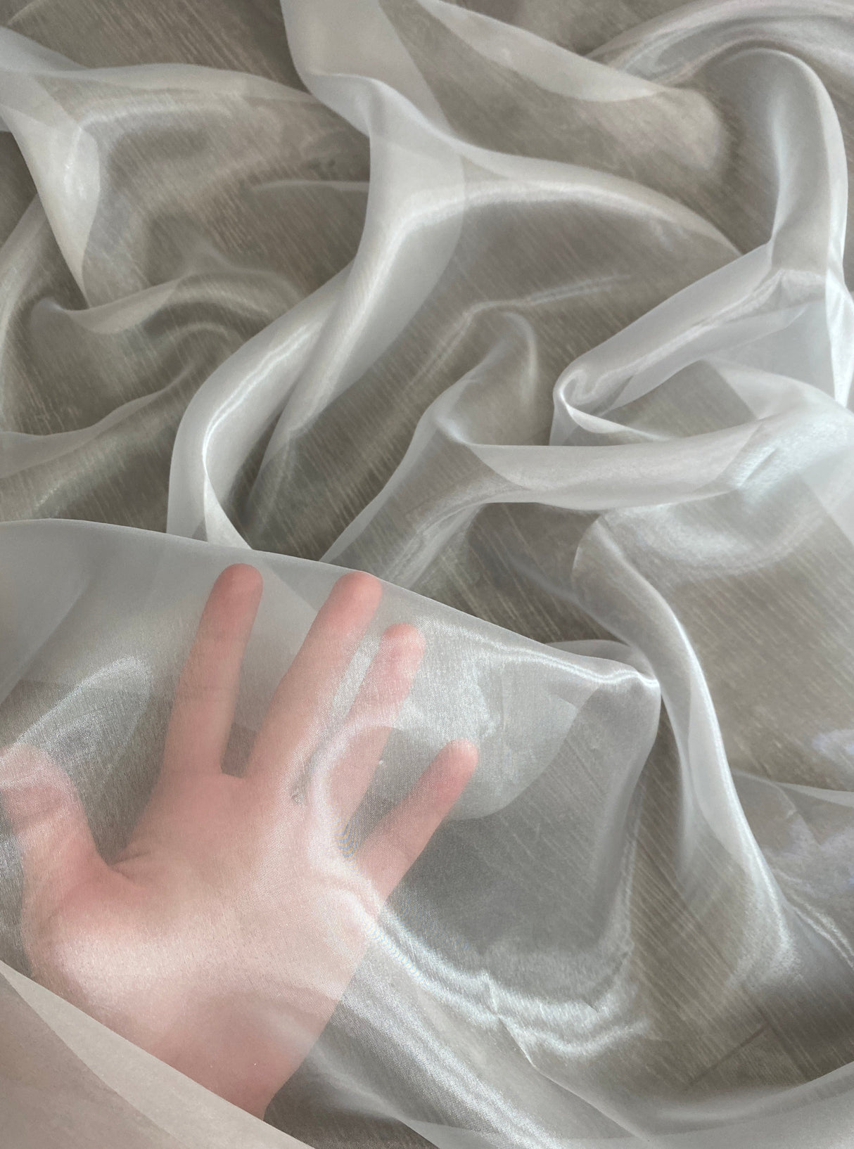 Silver Crystal Organza