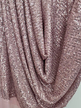 Stretch Sequins on Mesh Mauve