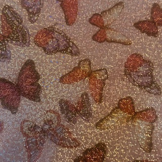 Hologram Polyester Spandex Butterfly Fabric 60"