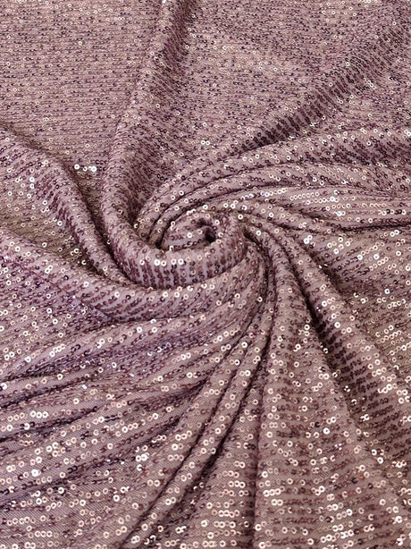 Stretch Sequins on Mesh Mauve