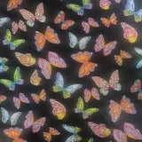 Hologram Polyester Spandex Butterfly Fabric 60"