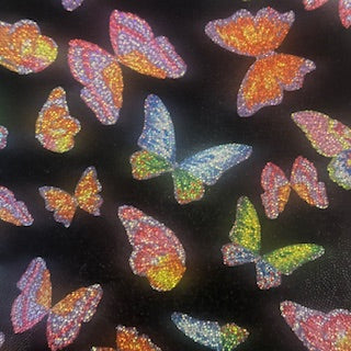 Hologram Polyester Spandex Butterfly Fabric 60"