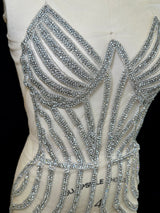 Silver Rhinestone Bodice Applique