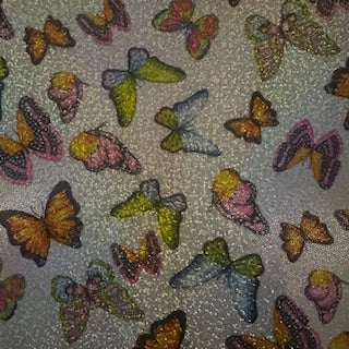 Hologram Polyester Spandex Butterfly Fabric 60"