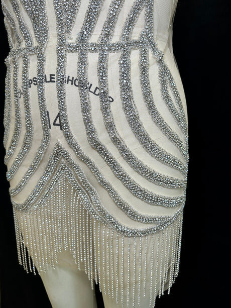Silver Rhinestone Bodice Applique
