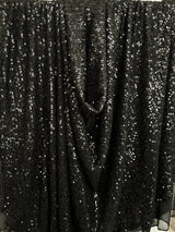 Stretch Sequin on Mesh Black