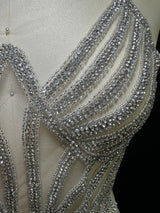Silver Rhinestone Bodice Applique