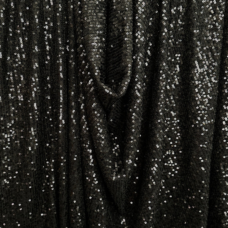 Stretch Sequin on Mesh Black