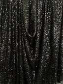 Stretch Sequin on Mesh Black