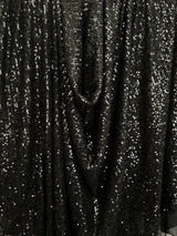 Stretch Sequin on Mesh Black