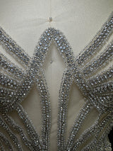 Silver Rhinestone Bodice Applique