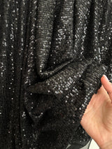 Stretch Sequin on Mesh Black