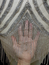 Silver Rhinestone Bodice Applique