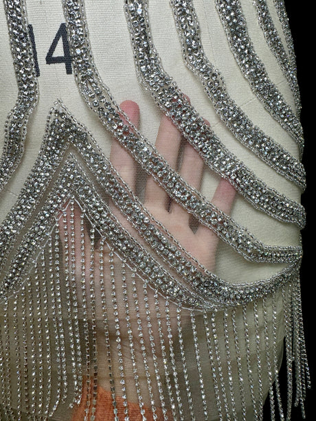 Silver Rhinestone Bodice Applique