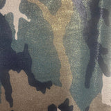 Poly Spandex Fabric Gold Camo Foil 4-Way Stretch