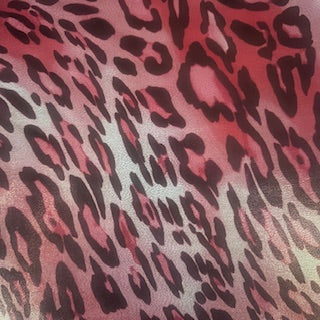 Polyester Spandex Wild Panther Foiled Tricot Fabric Pink 60"
