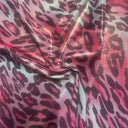 Polyester Spandex Wild Panther Foiled Tricot Fabric Pink 60"